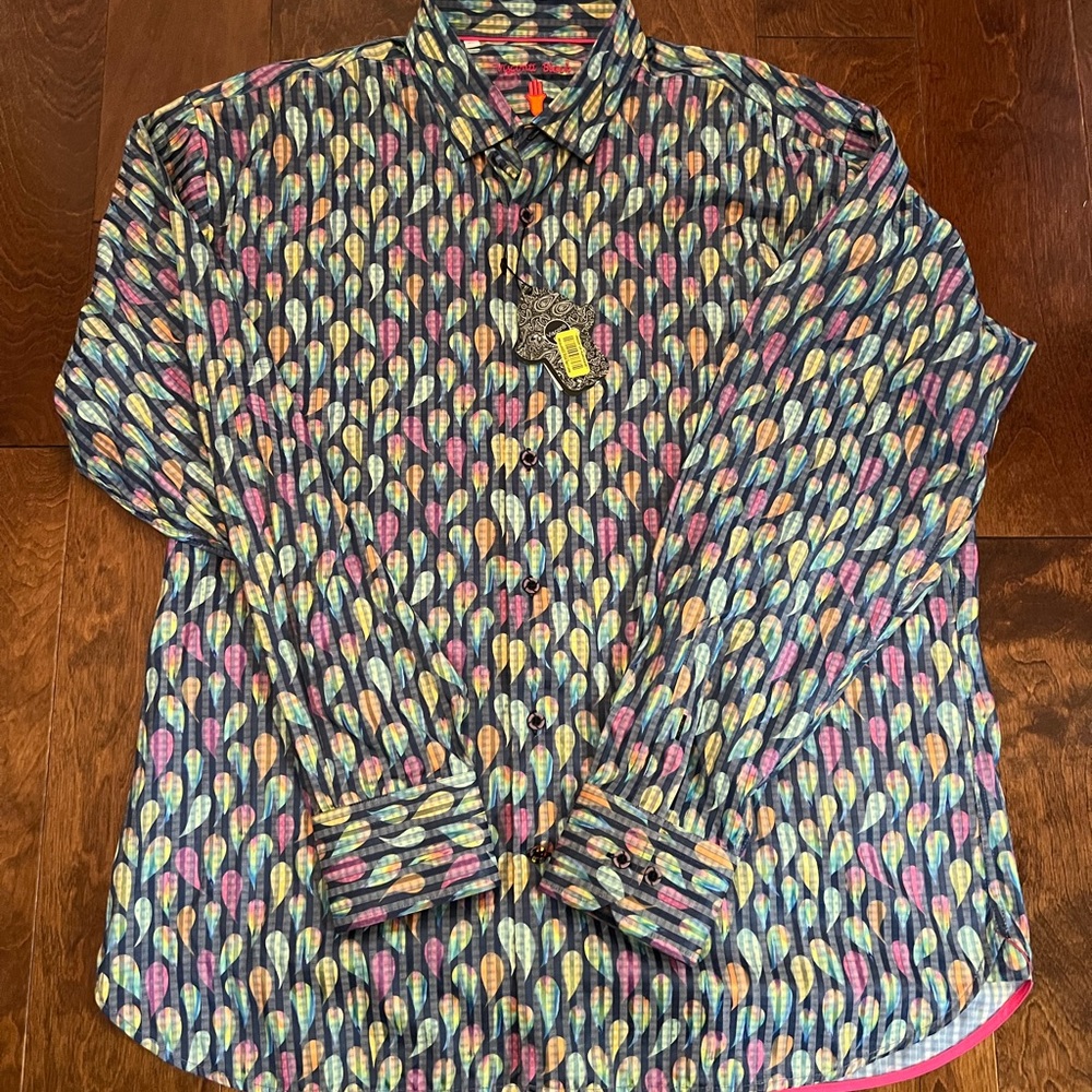 Visconti Black Colorful Patterned Men's Shirt